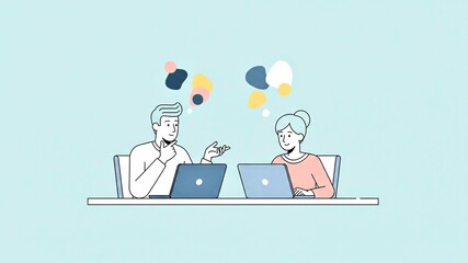 Business Collaboration and Idea Sharing Illustration