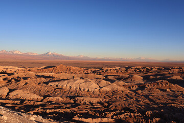 Moon Valley at sunset in San Pedro de Atacama, Chile