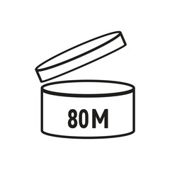 80 M SIGN vector illustration, packaging symbol Expiration period in months, expiration