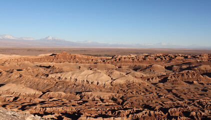 Moon Valley at sunset in San Pedro de Atacama, Chile