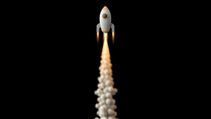 Startup growth 2026 rocket launch concept glowing text modern space exploration spacecraft vehicle engine smoke flame optimistic business innovation - Powered by Adobe