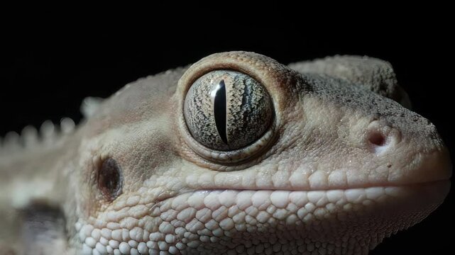 An ultra close-up, slow-motion view of a gecko. Scientific and detailed look at animal adhesion