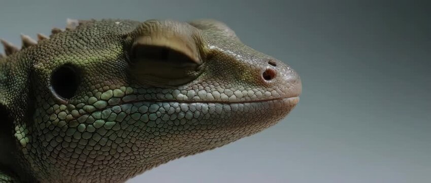 An ultra close-up, slow-motion view of a gecko. Scientific and detailed look at animal adhesion