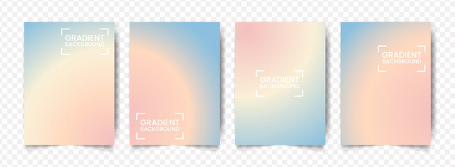 Soft Blurry Pastel Gradient Background with Frame and Shadow Templates