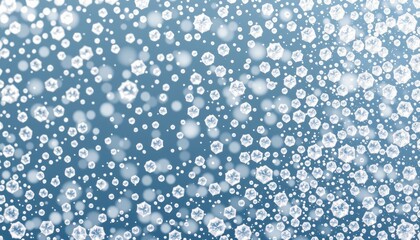 Hexagonal snowflakes falling on gradient winter background