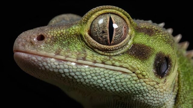 An ultra close-up, slow-motion view of a gecko. Scientific and detailed look at animal adhesion