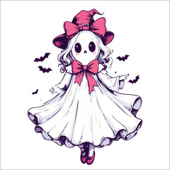 coquette Halloween clipart, Ghost , Halloween