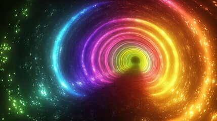 Obraz premium Colorful swirling light tunnel, abstract background, digital art, website design