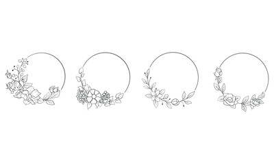 Set of black laurels frames branches. Vintage laurel wreaths collection. Hand drawn vector laurel leaves decorative elements. Leaves, swirls, ornate, award, icon. Vector illustration