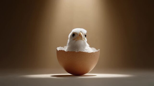 A Newborn Eagle Hatching from Its Egg Symbolizes Hope