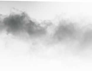 Wisps of dark smoke drift across a bright white background, creating an abstract, atmospheric effect.