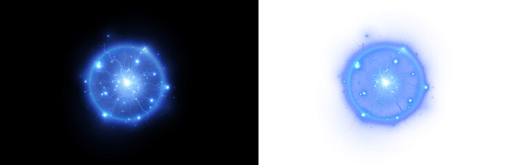 Stunning PNG overlay of electric arcs and glowing effects, ideal for scifi and weather visuals. Transparent photo