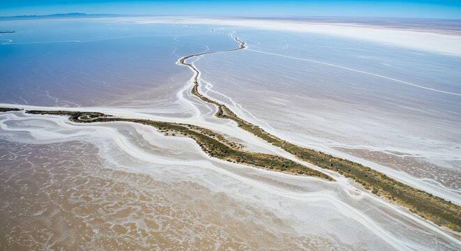 A vast salt flat (sabkha) shimmering under a relentless sun.