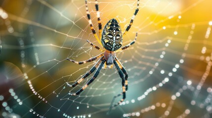 Macro Photograph of Spider on Leaf