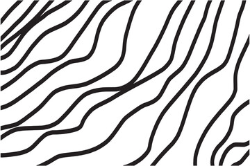 Abstract black wavy lines on white background