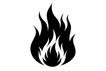 Flame and fire black icon, Fire flame silhouette art
