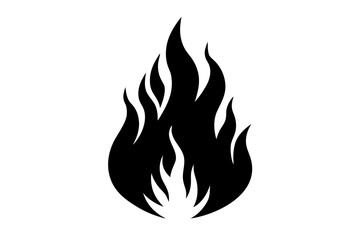 Flame and fire black icon, Fire flame silhouette art
