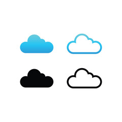 Minimalist cloud logo vector design with clean lines and modern style, perfect for technology, data, weather, or internet branding and creative business identity.