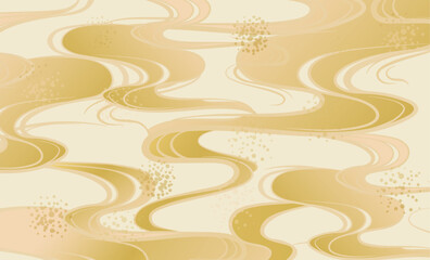 波　和風パターンイラスト背景