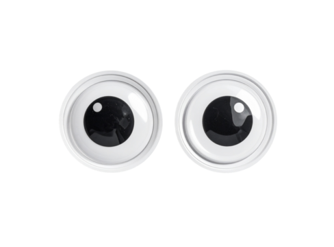 Googly Eyes Isolated on Transparent Background – Fun Cartoon Eyes Clipart PNG