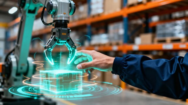 Robotic Arm Manipulating Object with Virtual Interface in Manufacturing Environment