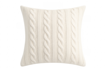 White cable knit throw pillow for home decor
