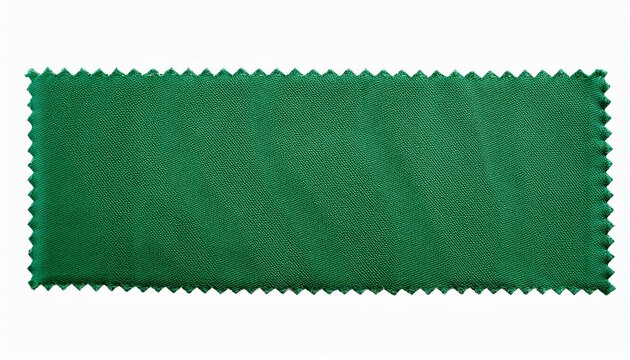 Green Fabric Sample Isolated With Clipping Path
