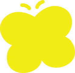 a simple yellow silhouette of a butterfly