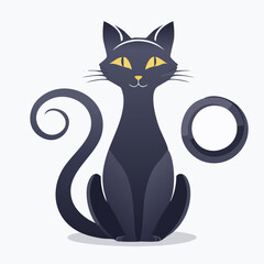 Fototapeta premium Elegant black cat illustration with a sleek design suitable for various creative projects