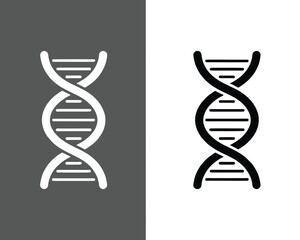 DNA Double Helix Icon: Genetics, Science, and Biology Symbol Vector