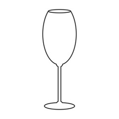 Outline Classic shape Wine Glass Empty Goblet Contour Icon Sticker Menu Minimal Design Element idea