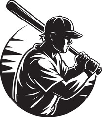Baseball Player Hitting Silhouette Clipart Sport Athlete Graphics