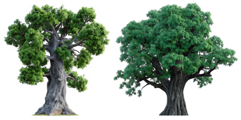 giant old tree isolated on white background png, ai generated 