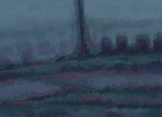 Abstract Landscape Painting - digital painting. Painted on a tablet. © neurostructure