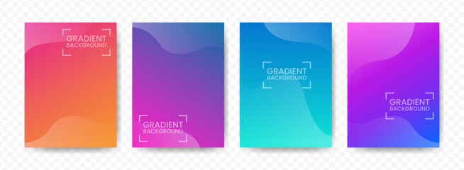 Modern Gradient Background Set with Wavy Abstract Shapes for Presentation