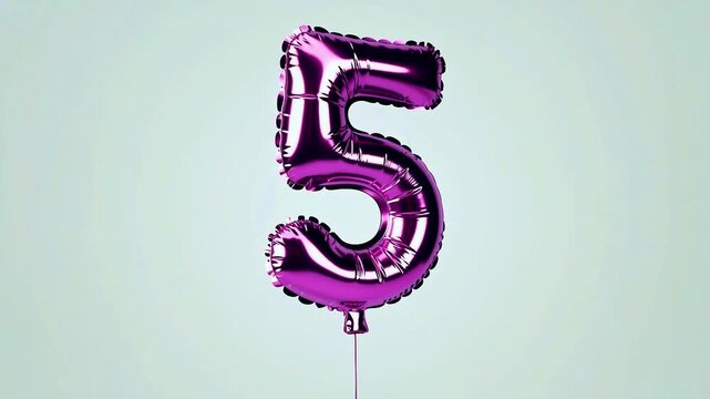 Celebrate five years with this stunning metallic pink number balloon floating gently, perfect for party invitations and anniversary celebrations