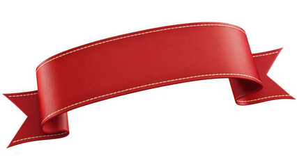 Red ribbon banner isolated on transparent background