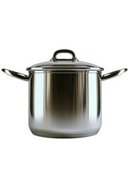 Stainless steel cooking  pot isolated on white background