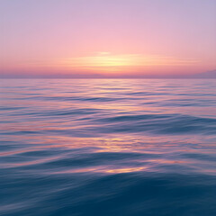 Serene Pastel Sunset Over Calm Ocean
