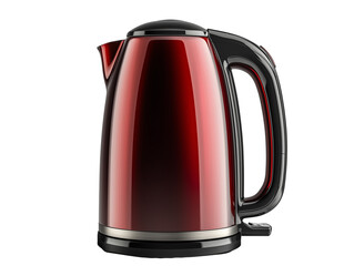 Red electric kettle isolated on white background