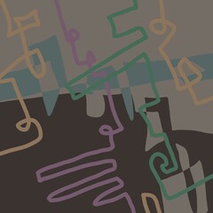 Minimal abstract image for printing. Picture for modern interiors. The picture is painted by hand on a tablet. © neurostructure