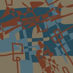 Minimal abstract image for printing. Picture for modern interiors. The picture is painted by hand on a tablet. © neurostructure