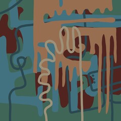 Minimal abstract image for printing. Picture for modern interiors. The picture is painted by hand on a tablet. © neurostructure