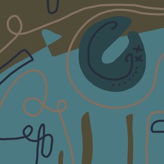 Minimal abstract image for printing. Picture for modern interiors. The picture is painted by hand on a tablet. © neurostructure