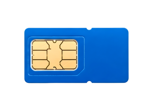 Close up of a sim card chip isolated on transparent background - Powered by Adobe