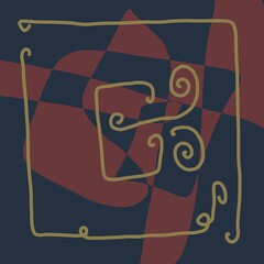 Minimal abstract image for printing. Picture for modern interiors. The picture is painted by hand on a tablet. © neurostructure