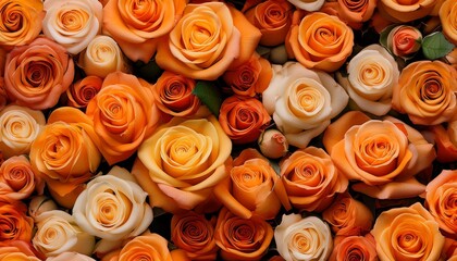 Seamless Orange Mixed Roses