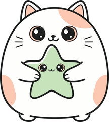 The playful design exudes warmth and affection, making it perfect for children's books, cute merchandise, or any project that celebrates joy and creativity.