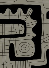 Minimal abstract image for printing. Picture for modern interiors. The picture is painted by hand on a tablet. © neurostructure