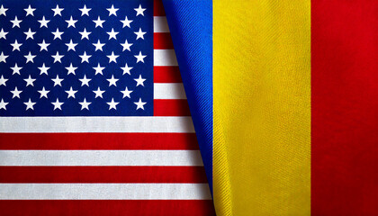 アメリカの国旗とルーマニアの国旗(USA Flag & Romania flag.)
